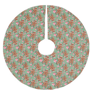 Jupon De Sapin En Polyester Brossé Vert de sucreries de biscuits de pain d'épice