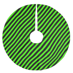 Jupon De Sapin En Polyester Brossé Vert et noir rayé slime Halloween
