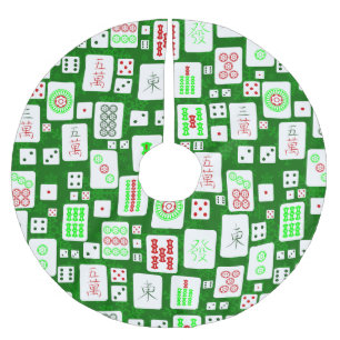 Jupon De Sapin En Polyester Brossé vert noël mahjong chinois jeu de tuiles asiatiques