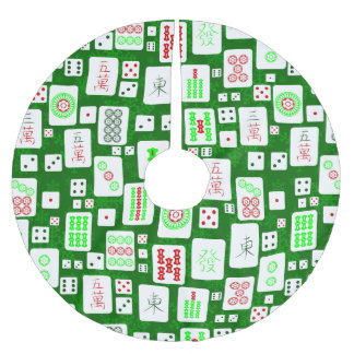 Jupon De Sapin En Polyester Brossé vert noël mahjong chinois jeu de tuiles asiatiques