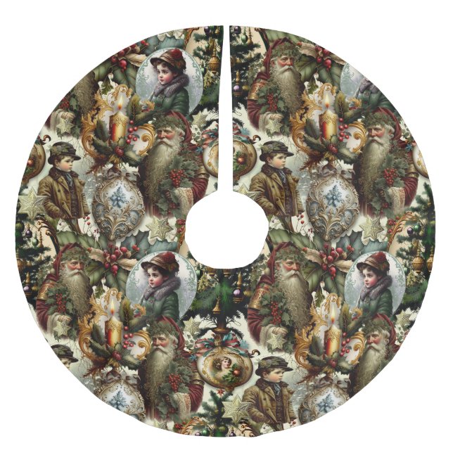 Jupon De Sapin En Polyester Brossé Victorian Christmas Elegance  (Devant)