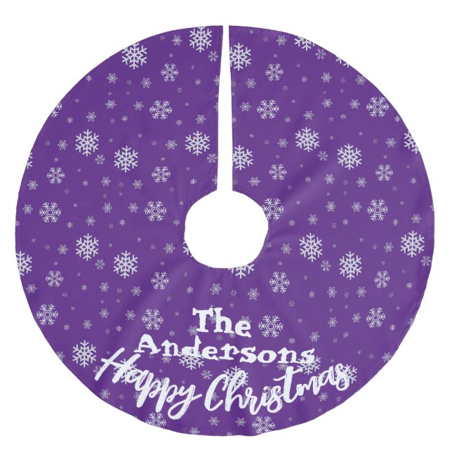 Jupon De Sapin En Polyester Brossé Vieux Noël blanc violet (Devant)