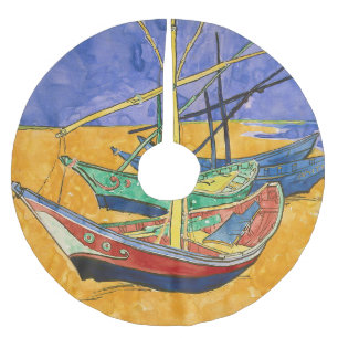 Jupon De Sapin En Polyester Brossé Vincent van Gogh - Bateaux de pêche sur la plage