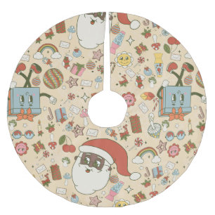 Jupon De Sapin En Polyester Brossé vintage afrique père Noël hippie Noël super