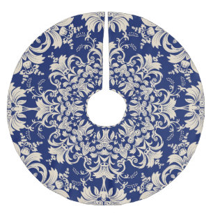 Jupon De Sapin En Polyester Brossé Vintage Bleu : Elégant Motif sans couture.