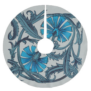 Jupon De Sapin En Polyester Brossé vintage blue antiflower graphic