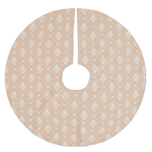 Jupon De Sapin En Polyester Brossé Vintage fleuri tan blanc damask rhomboid motif