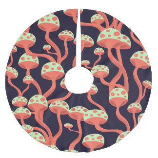 Jupon De Sapin En Polyester Brossé Vintage Graphics Champignons Motif sans couture