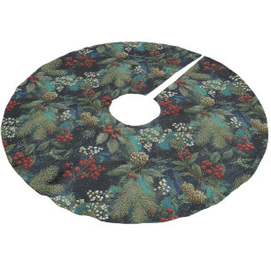 Jupon De Sapin En Polyester Brossé Vintage Noël Élégant Éclat II