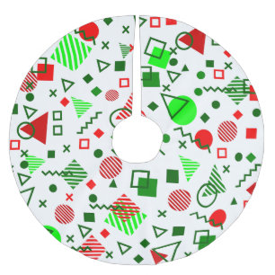 Jupon De Sapin En Polyester Brossé vintage noël memphis blanc des années 1990