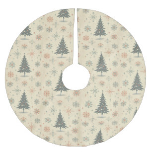 Jupon De Sapin En Polyester Brossé Vintage/rétro moderne Noël/hiver