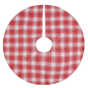 Jupon De Sapin En Polyester Brossé Vintage rouge blanc et noir rustique tartan plaid
