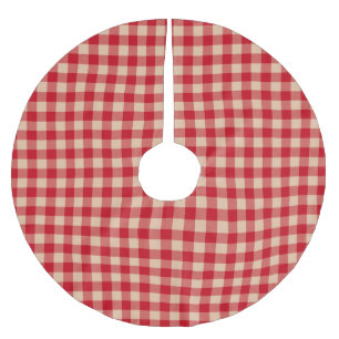 Jupon De Sapin En Polyester Brossé Vintage rouge roux tan buffalo chèque Motif plaid
