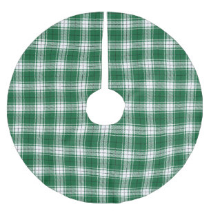 Jupon De Sapin En Polyester Brossé Vintage vert noir et blanc rustique tartan plaid