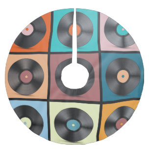 Jupon De Sapin En Polyester Brossé Vinyl records : retro LP set.