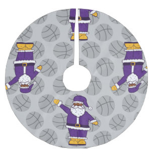 Jupon De Sapin En Polyester Brossé violet jaune xmas noir santa claus basketball
