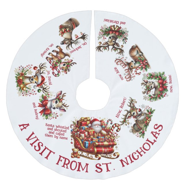 Jupon De Sapin En Polyester Brossé Visite De Saint Nicolas (Devant)