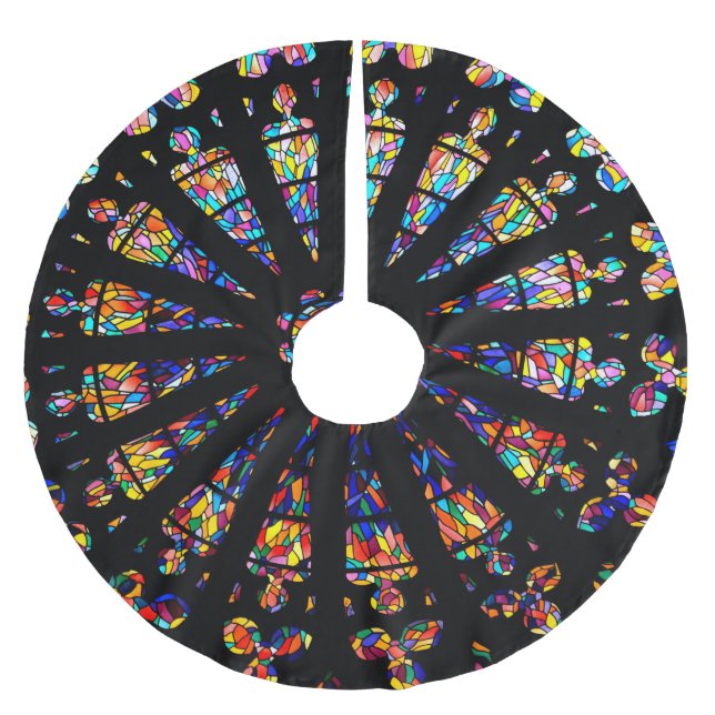 Jupon De Sapin En Polyester Brossé vitraux de l'église couleurs (Devant)