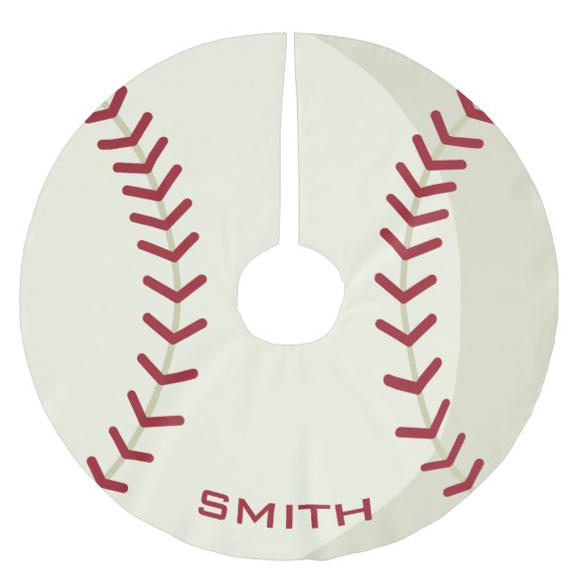 Jupon De Sapin En Polyester Brossé Votre Noël officiel de baseball américain (Devant)