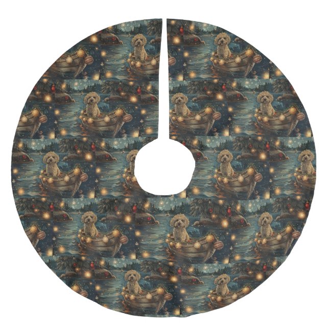 Jupon De Sapin En Polyester Brossé Voyage festif de Noël Havanais (Devant)