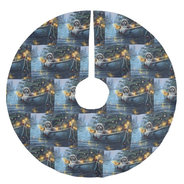 Jupon De Sapin En Polyester Brossé Voyage festif de Noël Havanais (Devant)