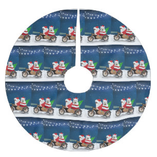 Jupon De Sapin En Polyester Brossé West Highland White Terrier Noël Père Noël