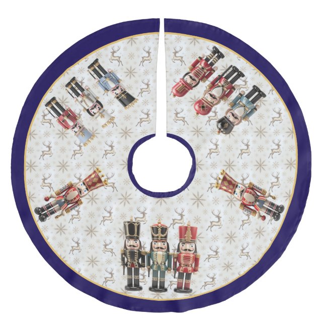 Jupon De Sapin En Polyester Brossé Whimsical Nutcracker Christmas Tree Skirt  (Devant)