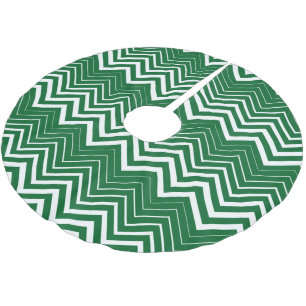 Jupon De Sapin En Polyester Brossé White Zigzag Chevron sur l'Arrière - plan vert