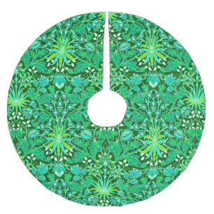 Jupon De Sapin En Polyester Brossé William Morris Hyacinth Imprimer, Emerald Green