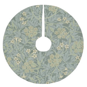 Jupon De Sapin En Polyester Brossé William Morris Jasmine Bleu Vert Art Botanique