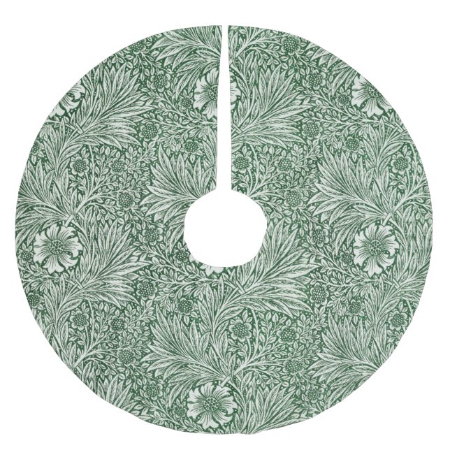 Jupon De Sapin En Polyester Brossé william morris marigold fleurs vertes (Devant)