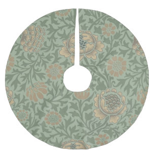 Jupon De Sapin En Polyester Brossé William Morris motif floral Grafton vert sauge 