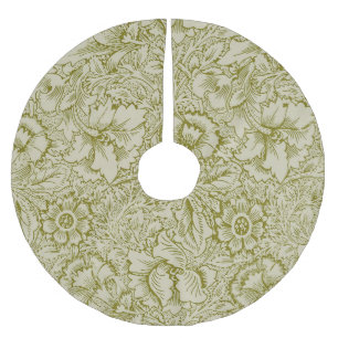 Jupon De Sapin En Polyester Brossé William Morris Poppy Classic Floral Green