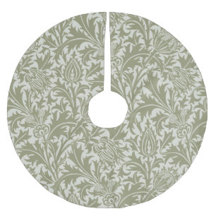 Jupon De Sapin En Polyester Brossé William Morris Thistle Sage Green Motif