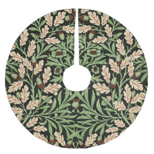 Jupon De Sapin En Polyester Brossé William Morris Vintage Chêne Noir Rouge Motif