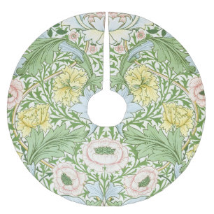 Jupon De Sapin En Polyester Brossé Wm Morris Myrtle Floral Art Nouveau Lumineux