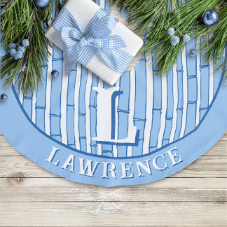 Jupon De Sapin Imitation Lin Bambooey Bamboo Stripe in Blue Personalized