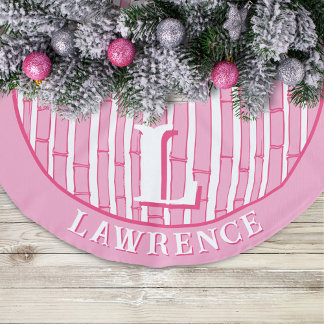 Jupon De Sapin Imitation Lin Bambooey Bamboo Stripe in Pink Personalized
