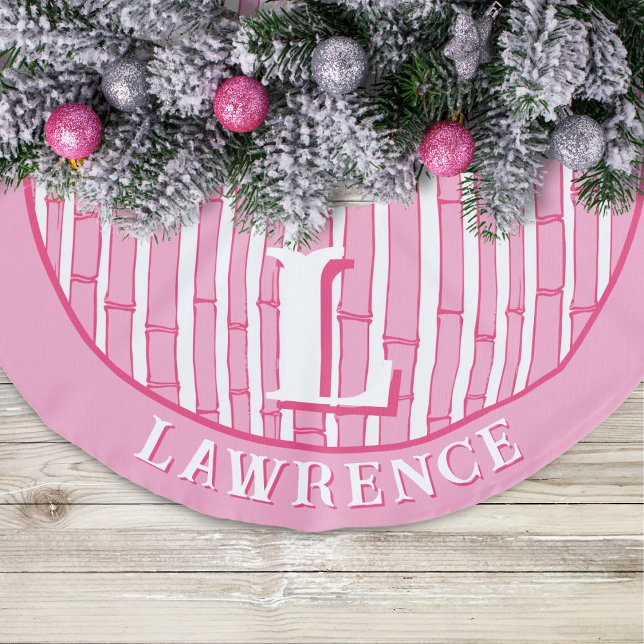 Jupon De Sapin Imitation Lin Bambooey Bamboo Stripe in Pink Personalized (Créateur téléchargé)