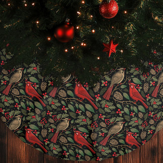 Jupon De Sapin Imitation Lin Cardinaux de Noël sombres et maussades