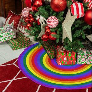 Jupon De Sapin Imitation Lin Cercles concentrés arc-en-ciel