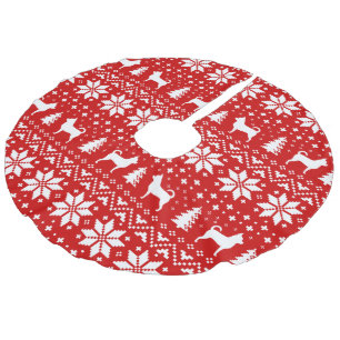Jupon De Sapin Imitation Lin Chihuahua Silhouettes Motif de Noël