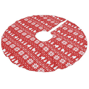 Jupon De Sapin Imitation Lin Jouet Poodle Silhouettes Motif de Noël