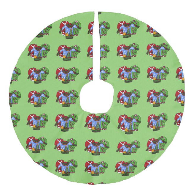 Jupon De Sapin Imitation Lin Jupe d'arbre de Noël moche (Devant)