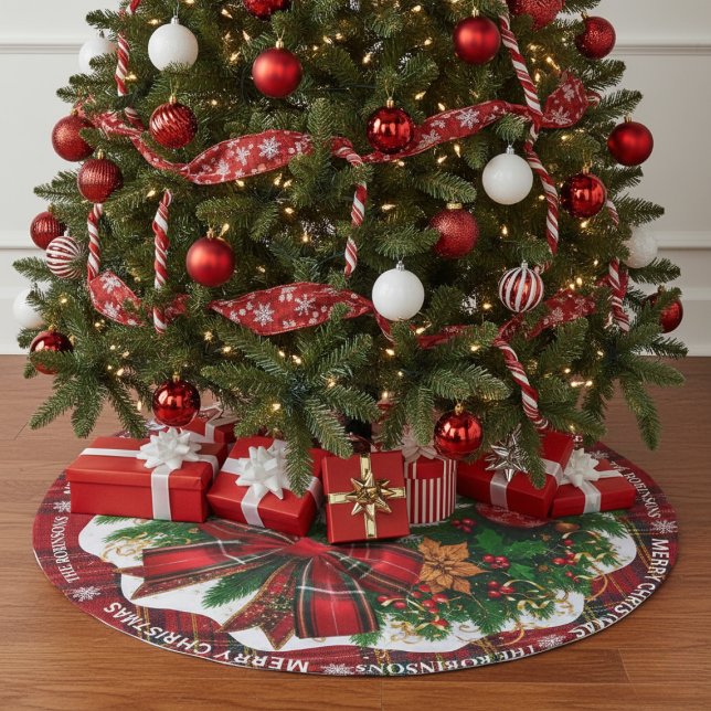 Jupon De Sapin Imitation Lin Jupe de Noël en tatan rouge personnalisée (Créateur téléchargé)
