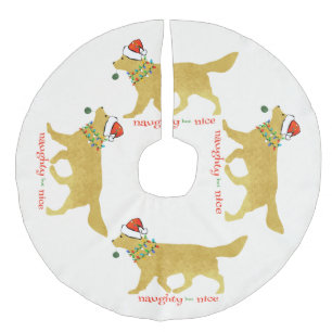 Jupon De Sapin Imitation Lin Noël Golden Retriever Naughty, mais Nice