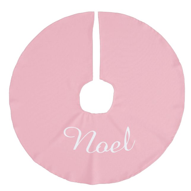 Jupon De Sapin Imitation Lin Nom personnalisé Lumière rose Noël Noël (Devant)