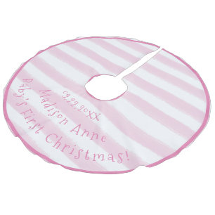Jupon De Sapin Imitation Lin Première typographie de Noël du bébé Pink Girly Na