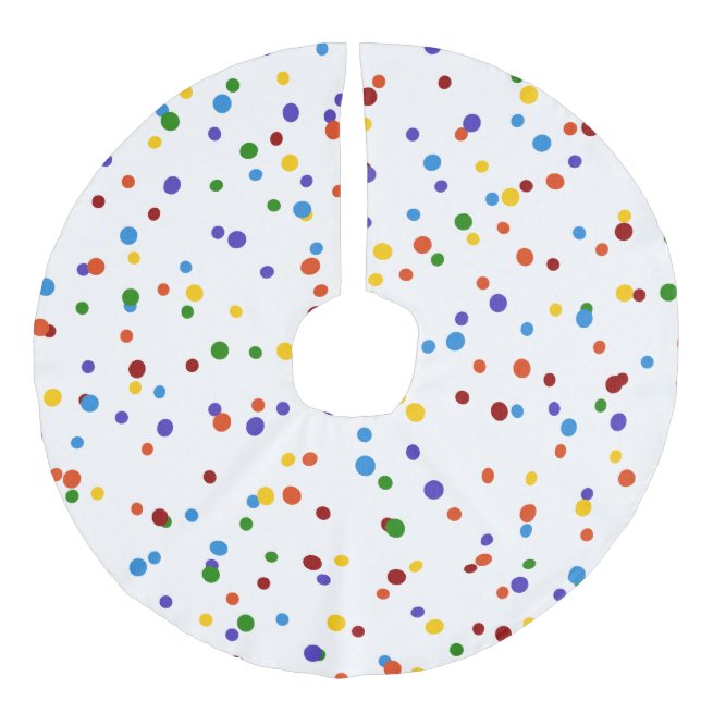 Jupon De Sapin Imitation Lin Rainbow Polka Motif blanc couleur (Devant)