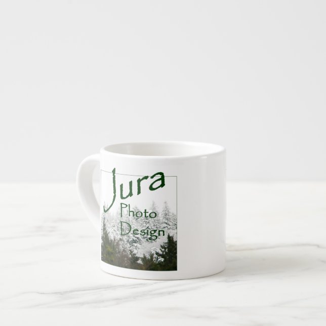Jura Photo Design logo on espresso cup (Front Left)